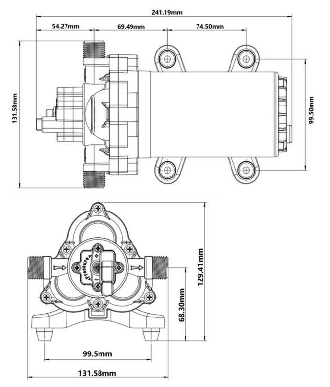 Mirco diaphragm water pump dimension