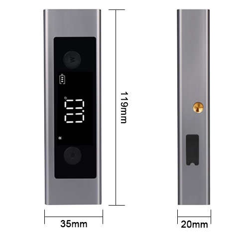 Mini laser digital inclinometer dimension