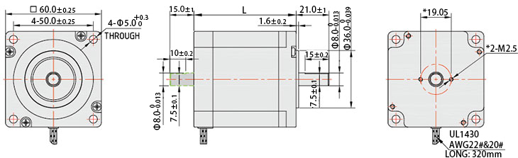 Stepper motor dimension L60