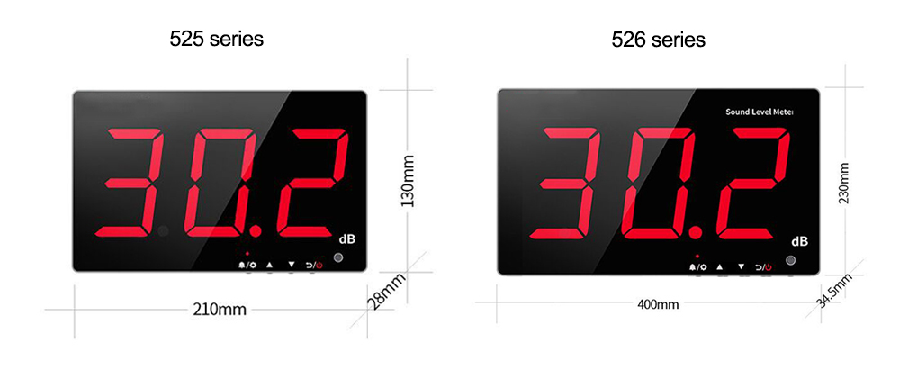 Wall mounted decibel meter dimensions