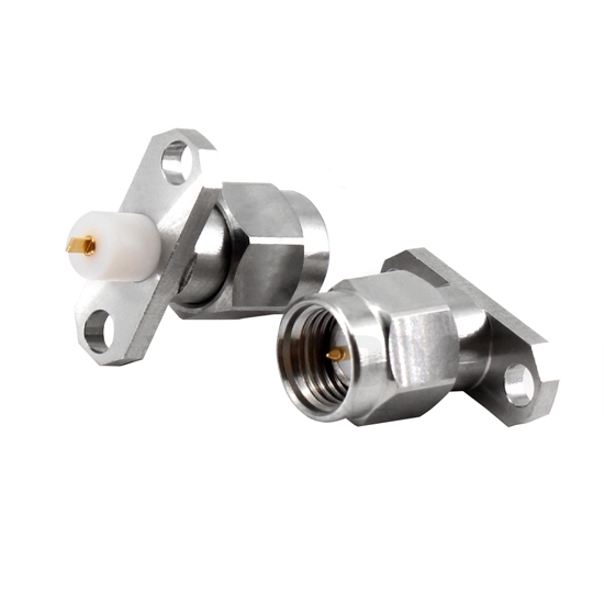 SMA Male RF Coaxial Connector, Flange Mount