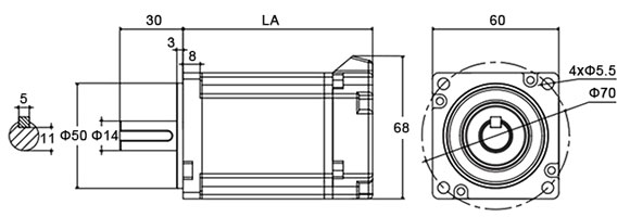 400W AC servo motor kit motor size
