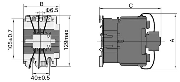 63A AC capacitor contactor size