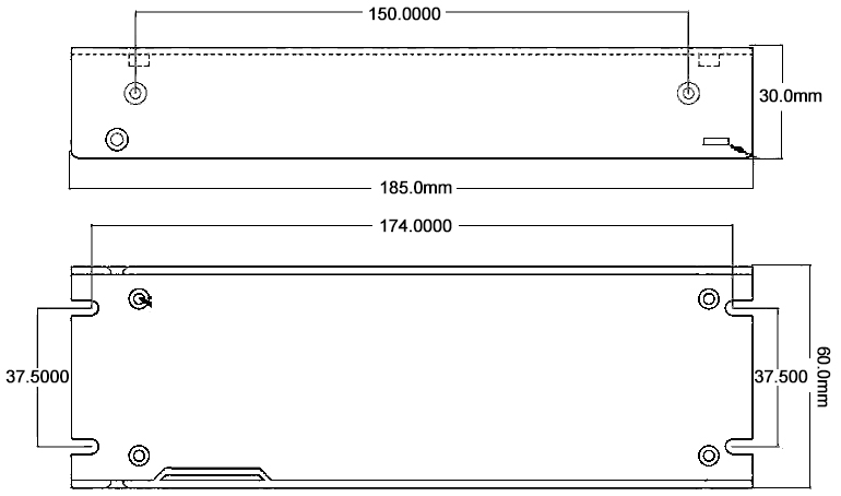 Dimensions of Isolated DC DC Converter 220V to 12V