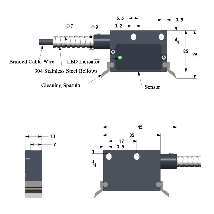 Incremental magnetic linear encoder dimension