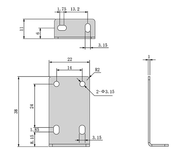 Laser photoelectric sensor bracket dimensions
