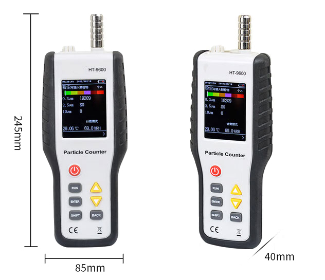 Portable cleanroom particle counter dimension