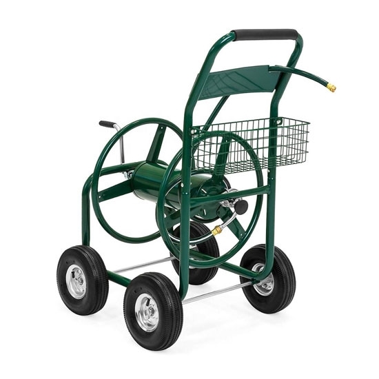 Garden Hose Reel Cart, 300 ft, 4 Wheel