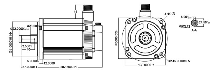 3kw AC servo motor size