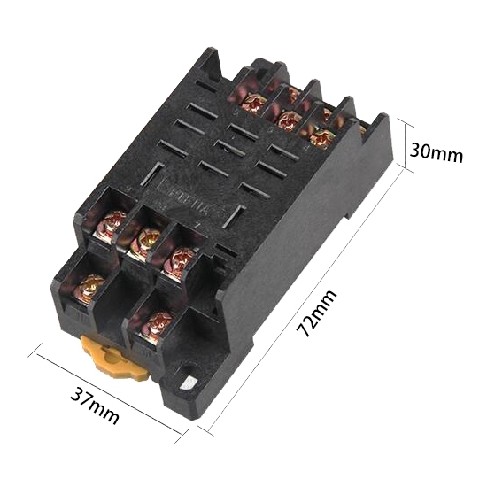 Electromagnetic Relay, 11-pin 3PDT, 12V/24V/110V/220V