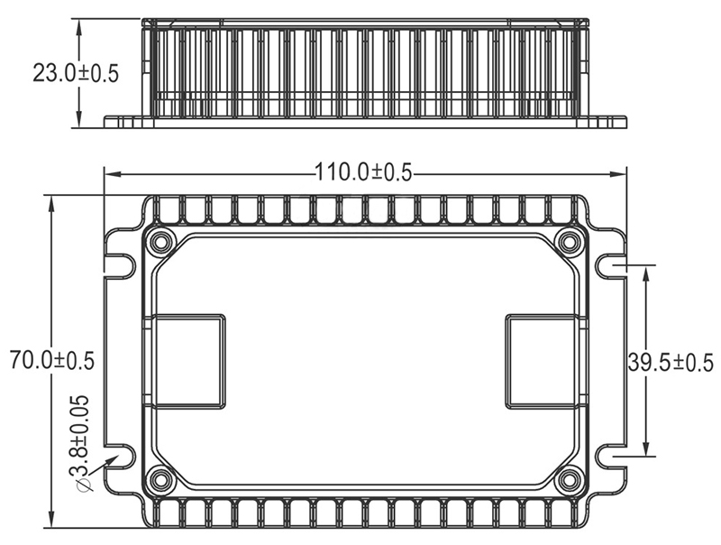 Dimensions of isolated DC-DC converter 48V to 12V